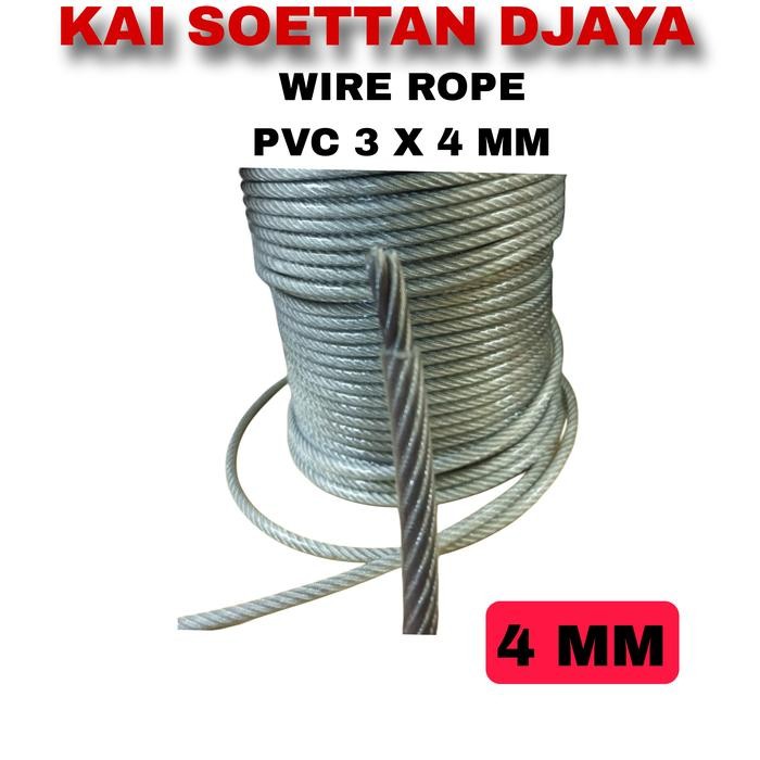 PREMIUM kawat seling galvanis 4mm lapis pvc/kawat sling galvanis 4mm lapis pvc