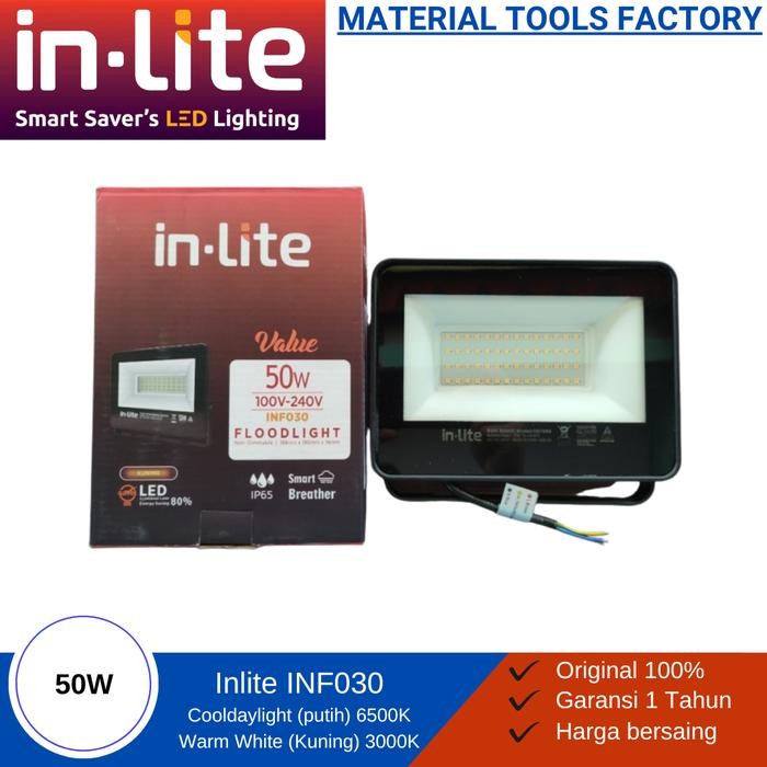 PREMIUM Lampu Sorot Taman In-Lite 50 Watt - Lampu flood light inlite INF030