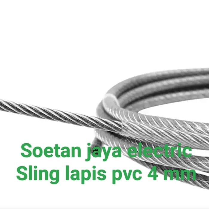 PREMIUM kawat seling galvanis 4mm lapis pvc/kawat sling galvanis 4mm lapis pvc
