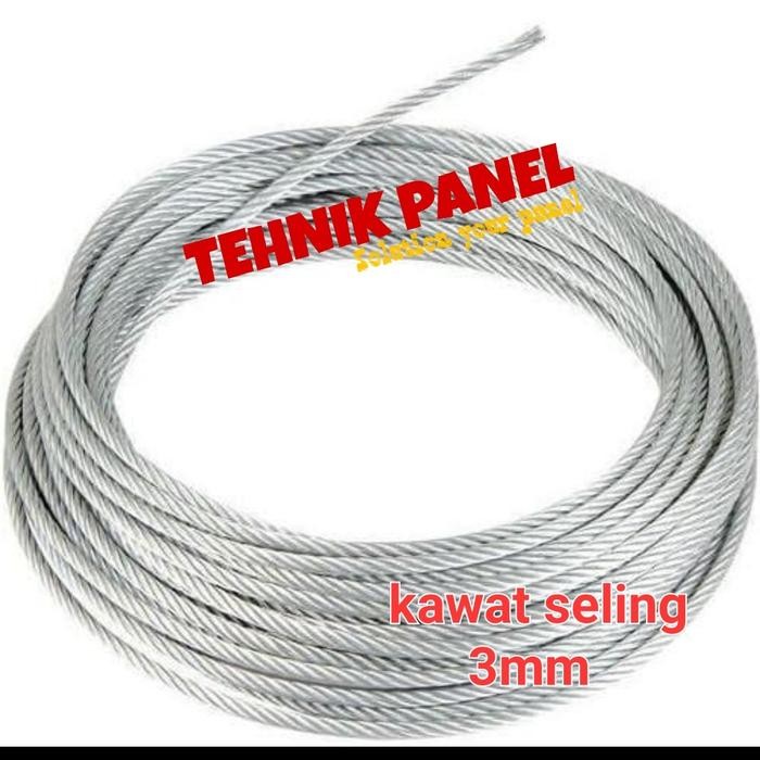 PREMIUM Kawat seling 3mm / kawat baja / Kawat Seling Galvanis Murah