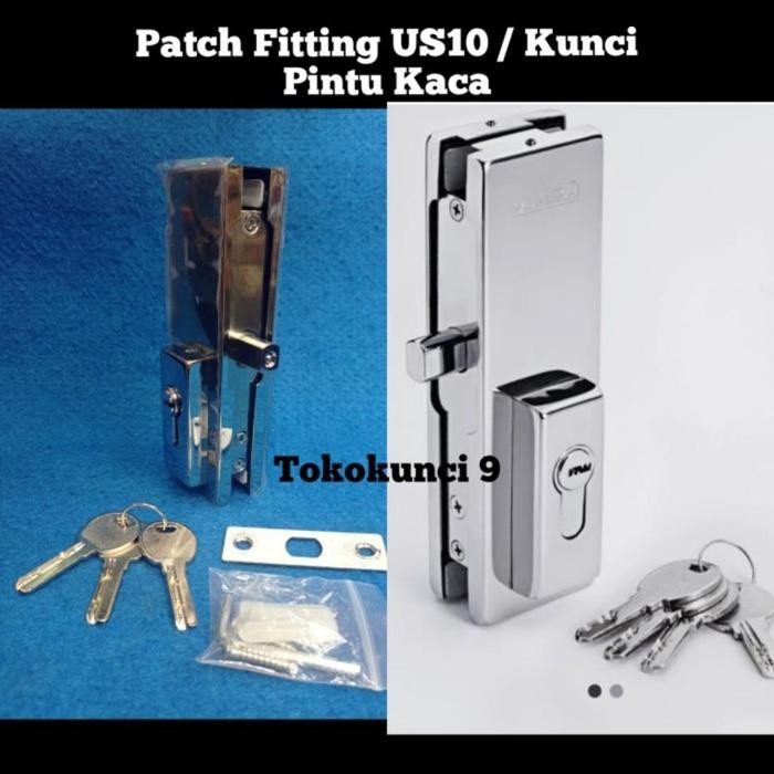 PREMIUM Kunci Pintu Kaca Frameless US 10 / Patch Fitting US10