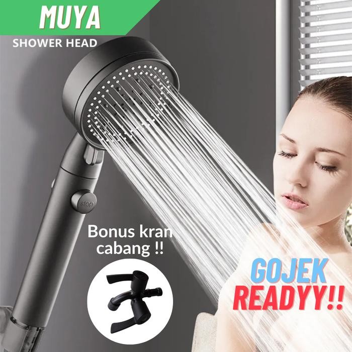 PREMIUM Hand shower set hitam / shower mandi black muya