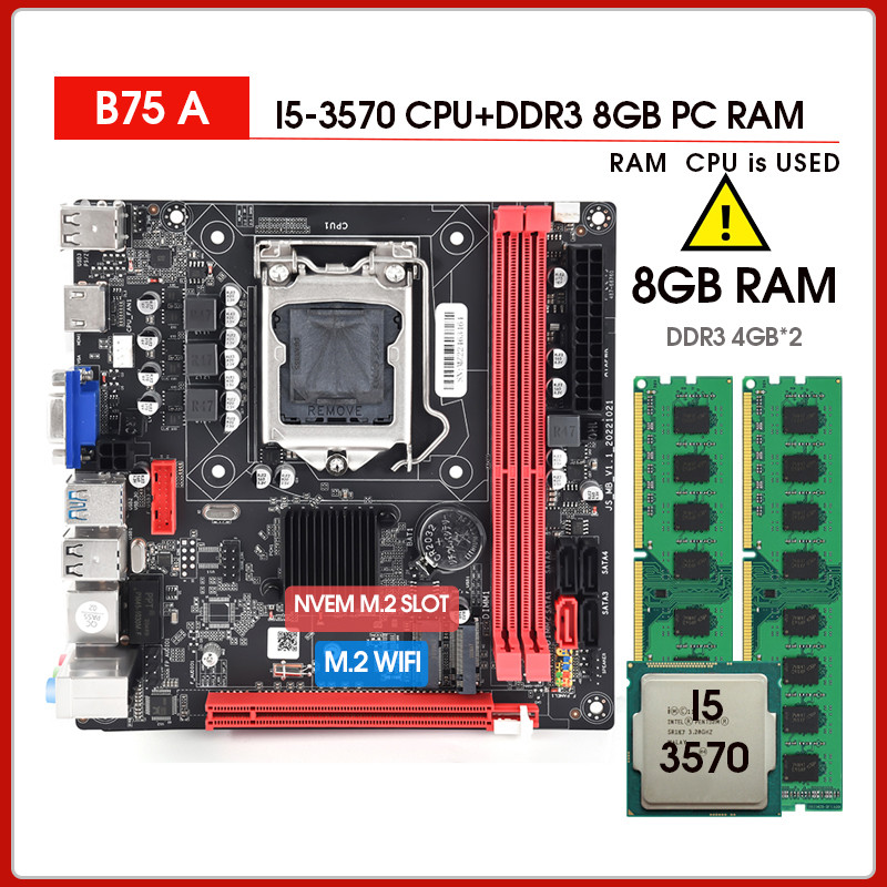 B75 LGA 1155 Motherboard Set With i5 3570 And 2*4GB DDR3 1600MHZ