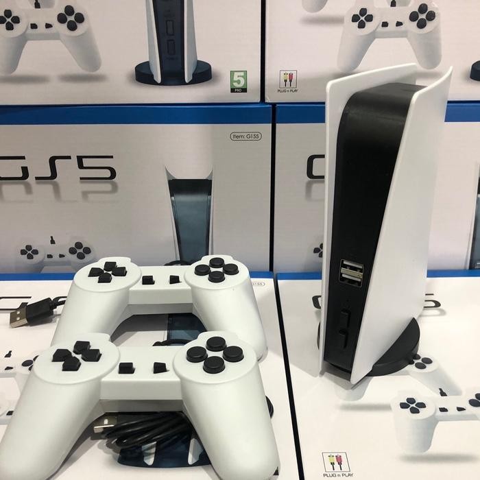 Nitendo GS5 Putih 200 Game Super Mario Batman Sonic Contra Tank TV Games Controller Stik Kabel Av