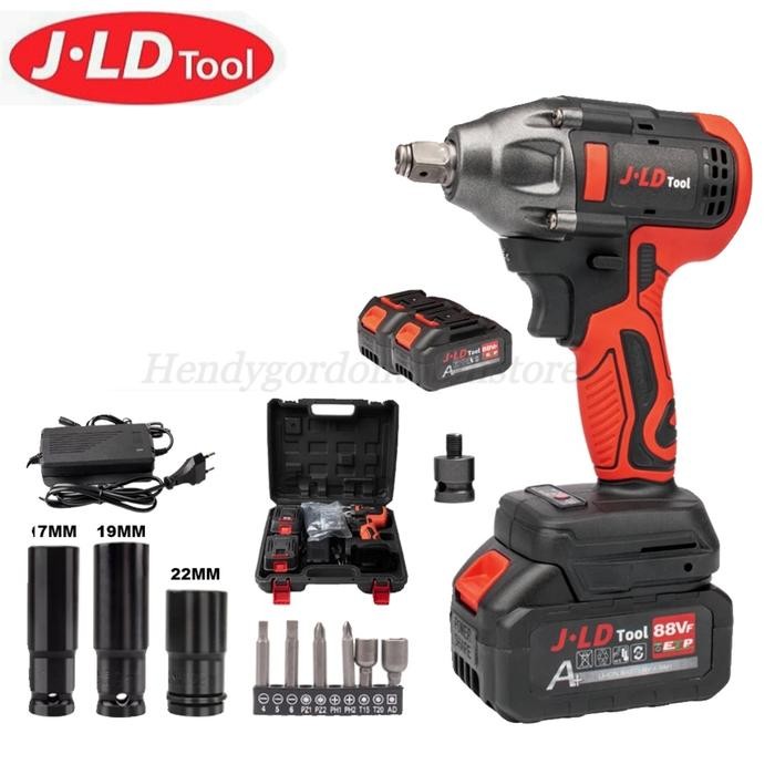 Jld 88Vf Brushless Mesin Bor Impact Baterai 13Mm Cordless Impact Wrench Impact Jld Jv88 2 Baterai