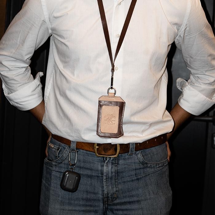 

[Deli Atk] Rockefeller Lanyard Id Tag Vegetable Tanned Leather