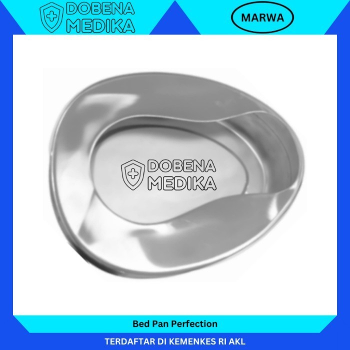 Marwa Pispot Medis Bab Stainless Tanpa Tutup Oval