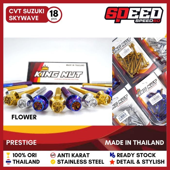 Probolt Baut Cvt Skywave Suzuki Stainless King Nut Thailand