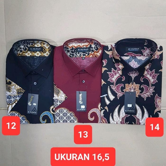 Kemeja batik Alisan lengan pendek original reguler fit uk 16,5