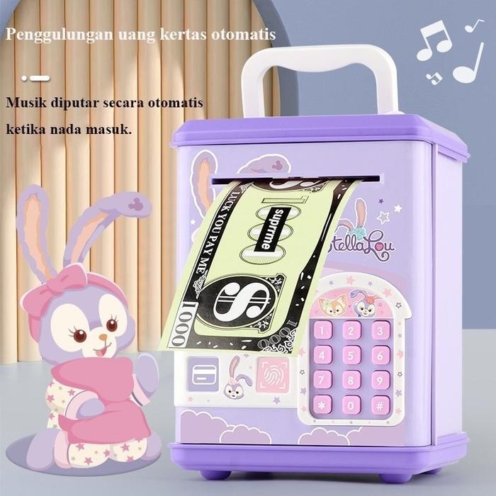 Atm Sidik Jari/Anak Money Safe Box Brangkas Mini/Brankas Bank Ada Musik N Lampu/Atm Sidik Jari