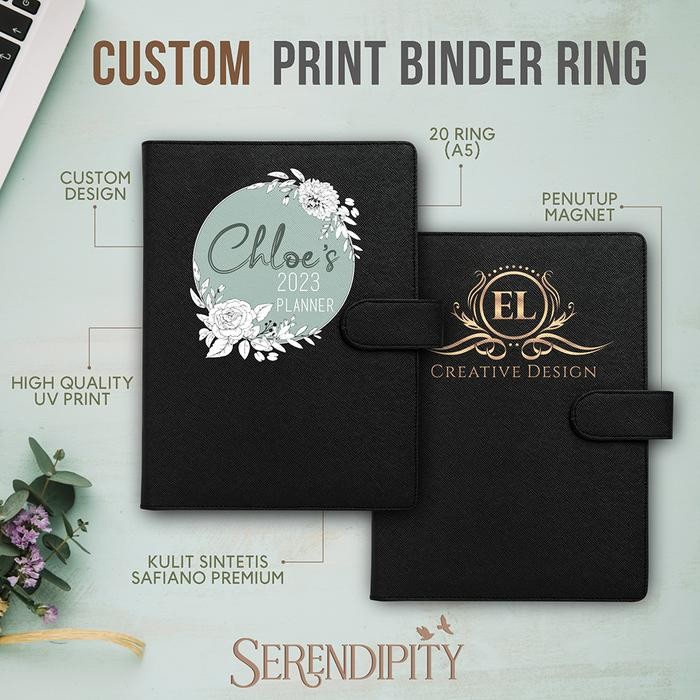 

CUSTOM UV PRINTING BINDER RING AGENDA A5 SOUVENIR GIFT HAMPERS HADIAH KODE 110