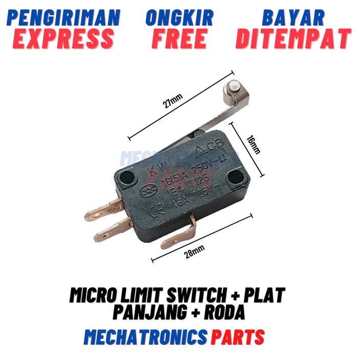 Micro Limit Switch + Plat Panjang + Roda Saklar Limit