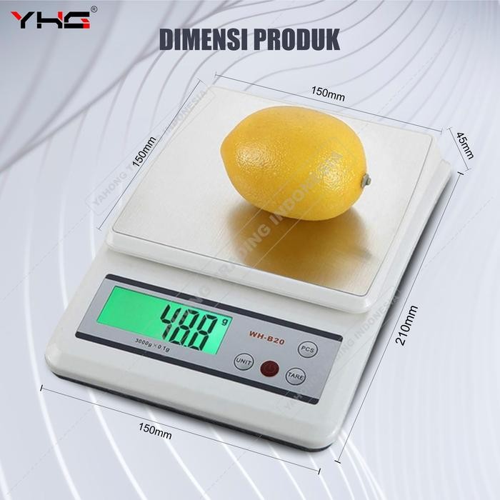 TIMBANGAN DAPUR DIGITAL WH-B20 3KG AKURASI 0.1G YHG