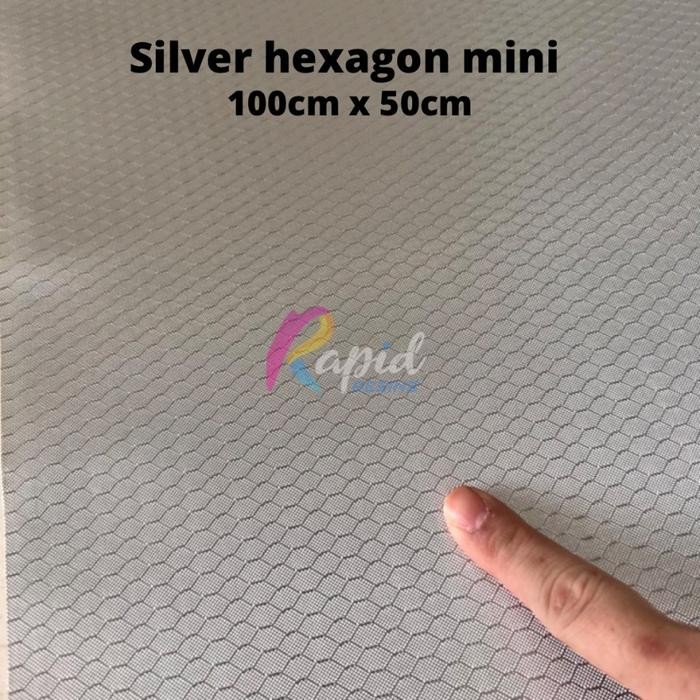 Bahan Serat Karbon Kevlar Silver Hexagon Kecil Carbon Kevlar Texalium