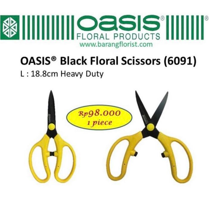 

OASIS Black Floral Scissors(6091)Gunting Bunga Perlengkapan Flst
