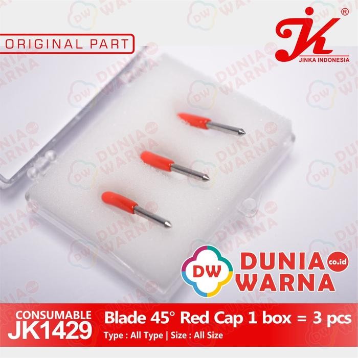 

Mata Pisau Jinka Roland Blade 45 Derajat isi 3 Pcs/Box Tutup Merah