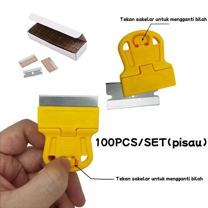 

100PCS/SET Pisau cutter Pengupas Sticker serbaguna scraper knif
