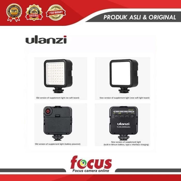 [Expert] Ulanzi VL-49 VL 49 vl49 Lampu LED Mini Video Light RECHARGEABLE