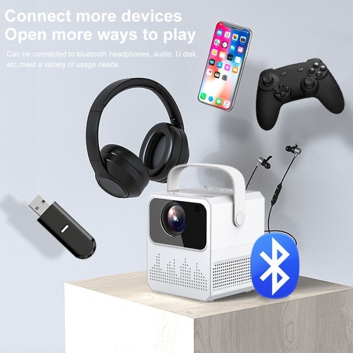 [Expert] Smart Proyektor Android WIFI Mirroring HP Projector 120ANSI 6000 Lumen