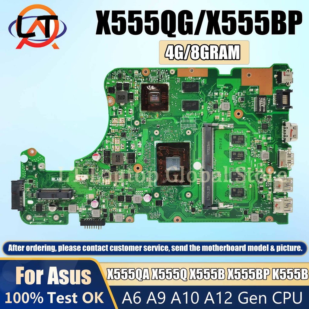 X555QG Laptop Motherboard For Asus X555QA X555Q K555B X555B X555BP X555BA Mainboard A6 A9 A10 A12 FX