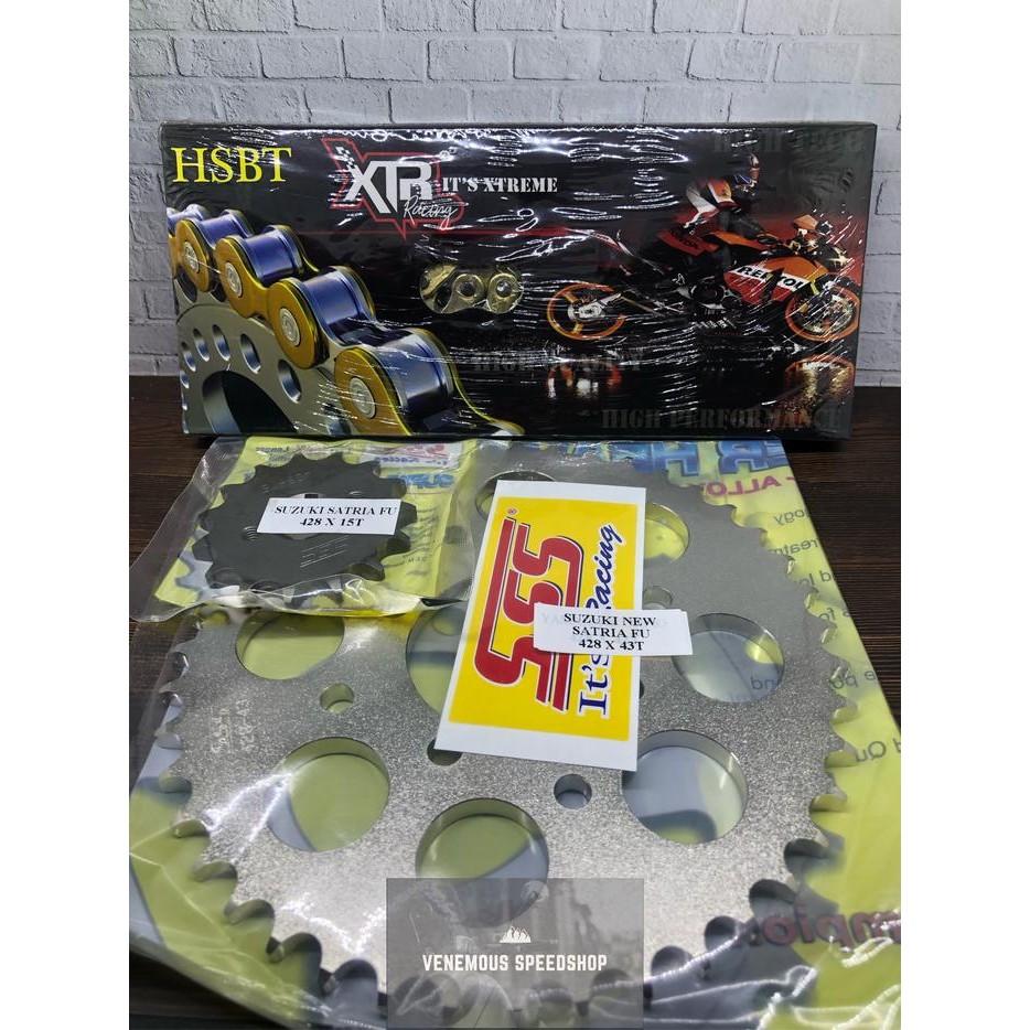 Gearset SSS 428 Rantai Xtreme HSBT SSS Satria FU