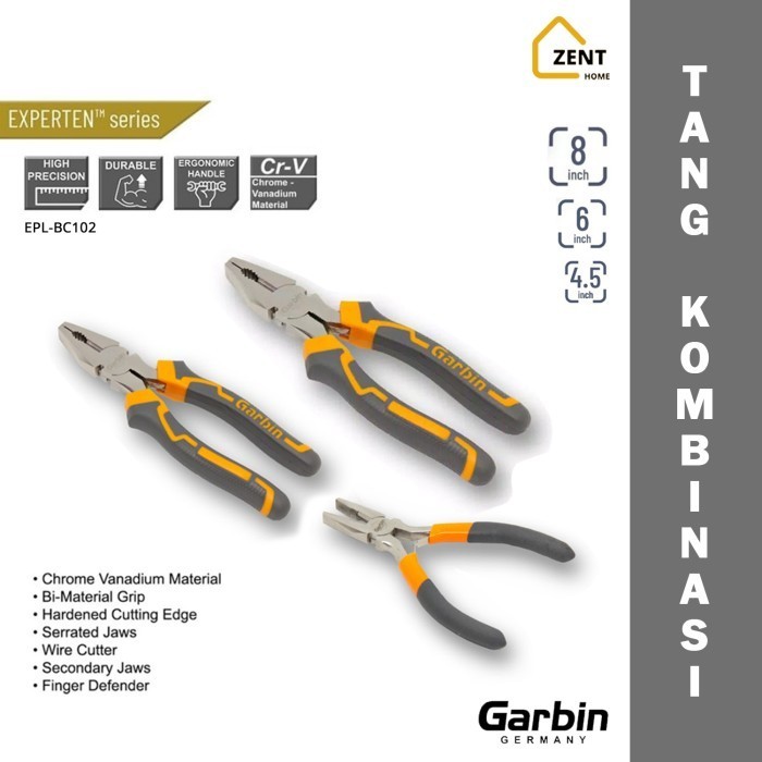 Tang Kombinasi 4.5, 6, 8 Inch Garbin Germany Linesman Pliers EPL-TK
