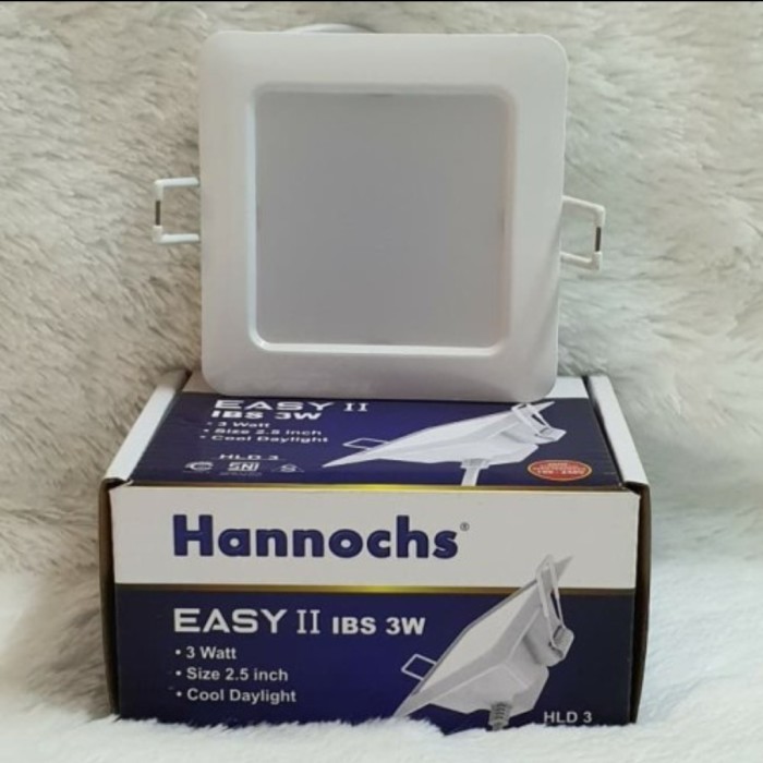Lampu Downlight LED Plafon Hannochs Easy II 3 Watt Segi Square Kotak