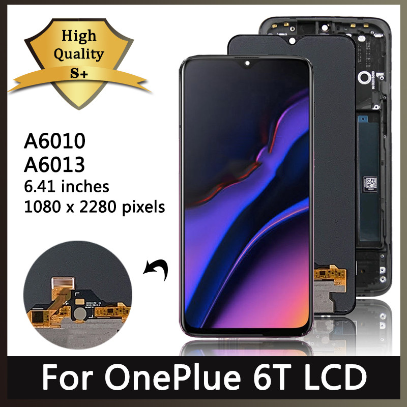 6.41"Original AMOLED For OnePlus 6T LCD 1+6T Display Touch Screen Digitizer Assembly One Plus 6T A60
