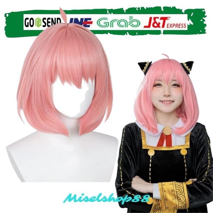 PREMIUM Cindylou Anya Wig Pink Bob Wig for Anya Forger Cosplay Spy Hunter