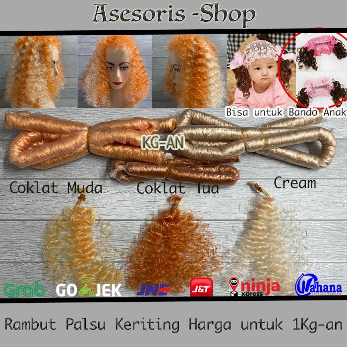 PREMIUM Rambut Wig Keriting Kg-an Rambut Palsu Keriting Kg-an Rambut Barbie