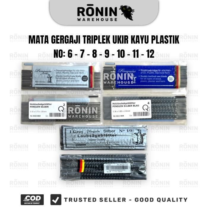 PREMIUM PINGUIN Mata Gergaji Triplek Penguin Silber Ukir Kayu 12pcs 6789101112