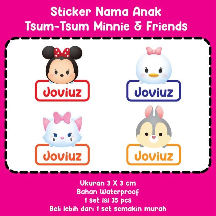 

icker Label Nama Anak Tsum Tsum Minnie Cuom