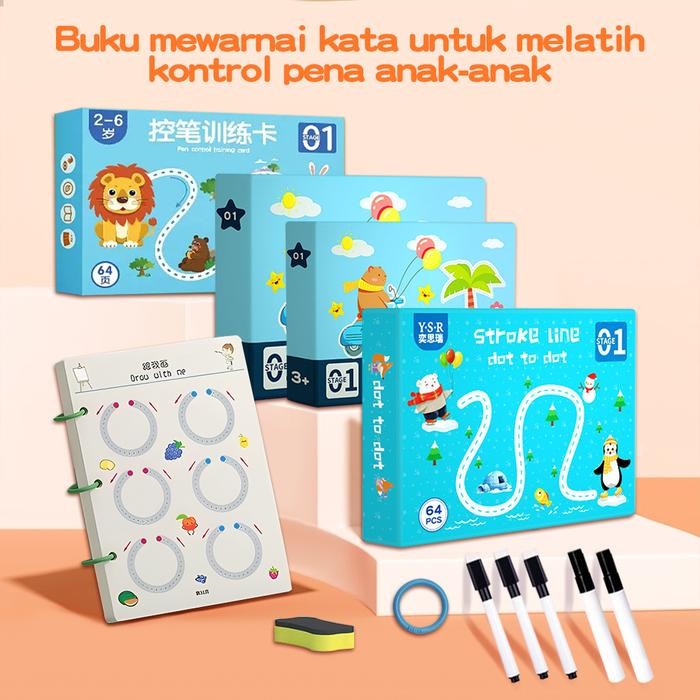 

[Deli Atk] Lakoe Reusable Activity Book Anak Buku Tulis Hapus Tk Busy Book Bisa Wipe And Clean