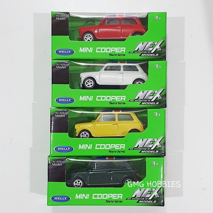 1:60 Mini Cooper 1300 UK Flag Diecast Welly Nex Mobil Mainan Anak
