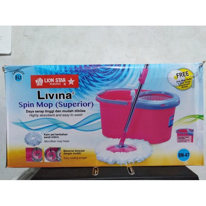 LIVINA SPIN MOP SUPERIOR BM-47 /ALAT PEL LANTAI LION STAR