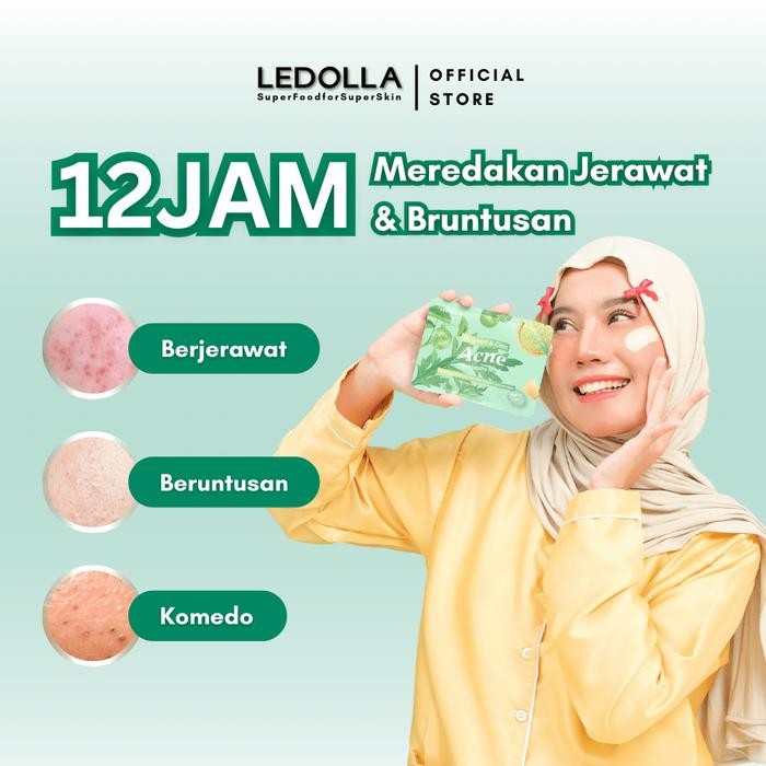 

LEDOLLA - 5PCS Masker Acne Mugwort & Centella Acne With Matcha Masker Wajah Untuk Jerawat dan
