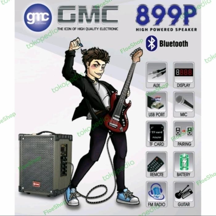 Speaker Active Gmc 899P 899 P Speker Aktif Portable Bluetooth Usb+2C