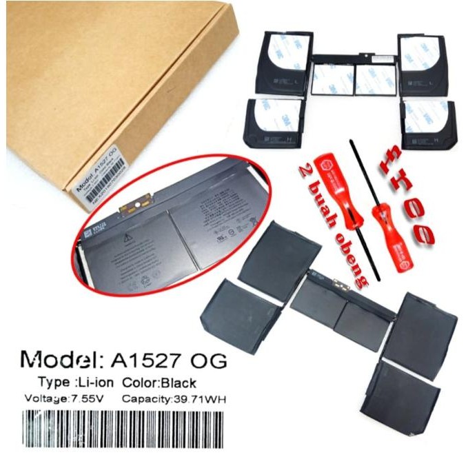 Baterai Apple Macbook A1527, A1534 Macbook Pro Retina Display 12" Ori