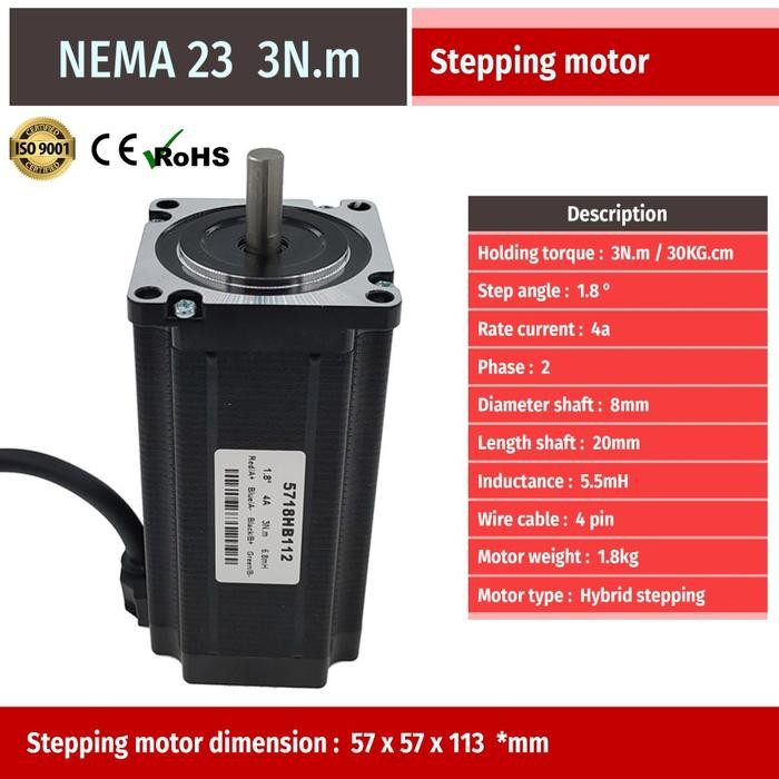 Motor Stepper Nema23 5718Hb112 1.8 Nema 23
