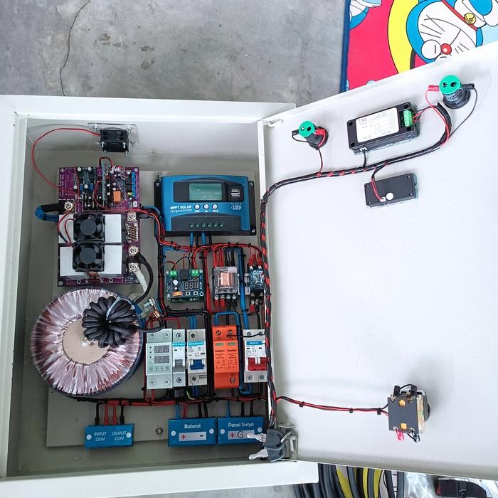 Box Panel Plts Hybrid 1300W Lf Inverter 24V Scc 100A Otomatis