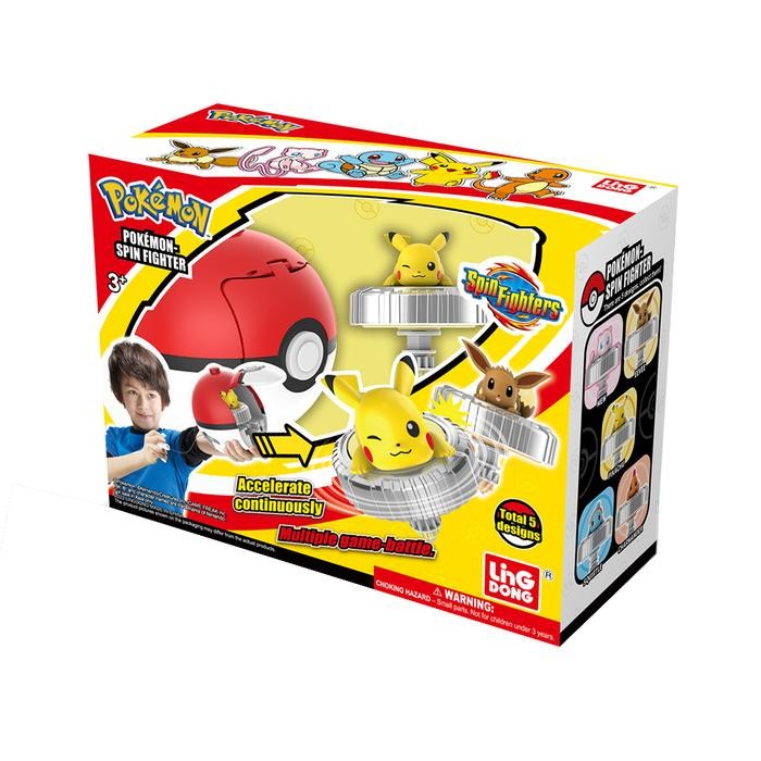 Toys Kingdom Emco Ling Dong Pokemon Spin Fighter Pikachu - Mix minifigure mainan gasing spinning toy