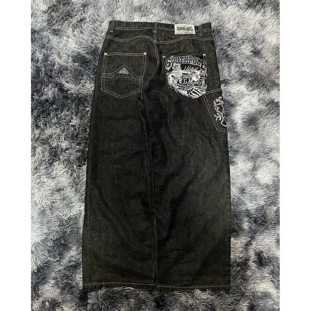 Street Y2K New Southpole Jeans Women Fashion Rare Harajuku Gothic Couple Straight Wide Leg Pants