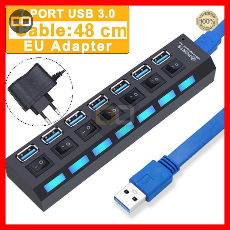 USB Hub 7 Port USB 3.0 Cabang Colokan USB Komputer Laptop High Speed Extender - YUANRURU Y445