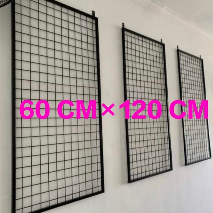 RAK BINGKAI MONDO HITAM 60120 CM,RAM BESI TEBAL 1 CM / 4 MM
