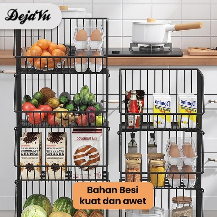 DEJAVU RAK DAPUR SUSUN RAK RODA PENYIMPANAN BUMBU SERBAGUNA HRK504
