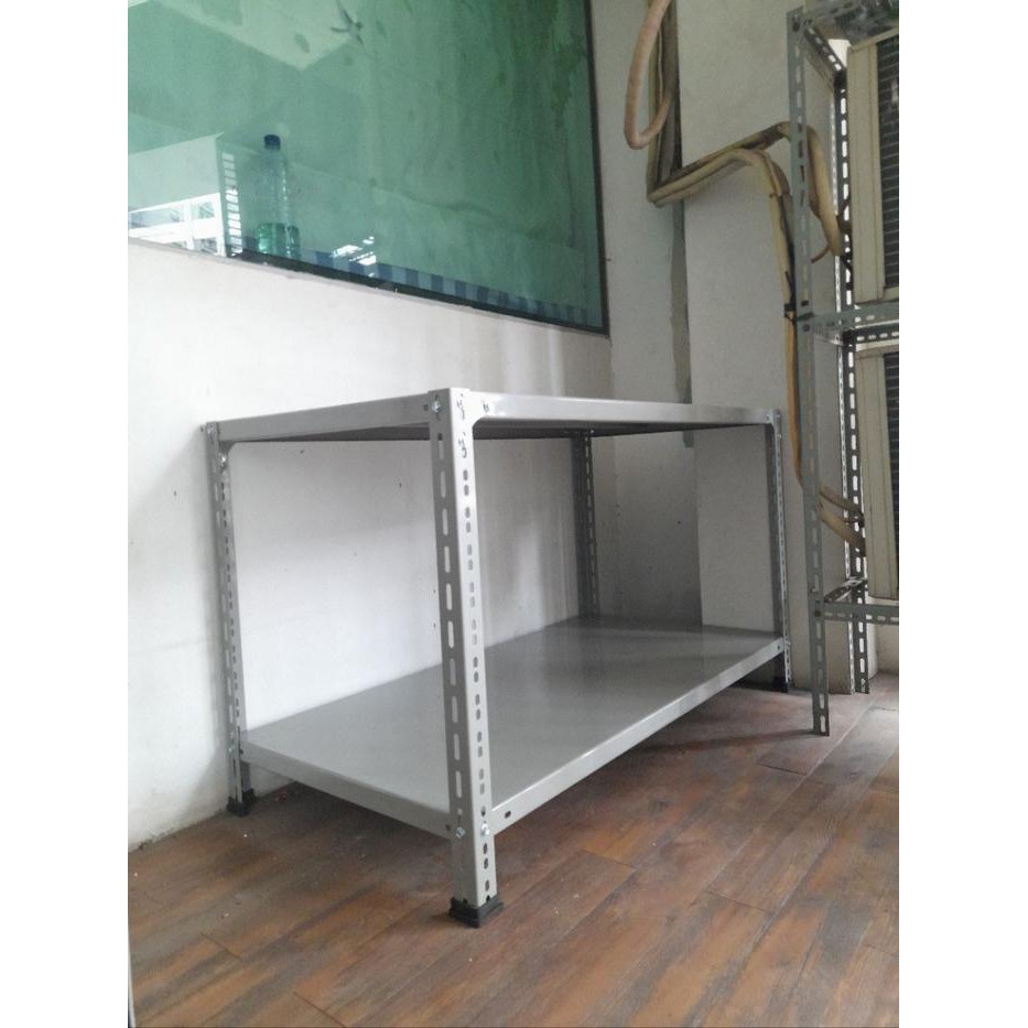 RAK BESI SIKU LUBANG 2 SUSUN 100X40X70 CM RAK SERBAGUNA / RAK KOMPOR