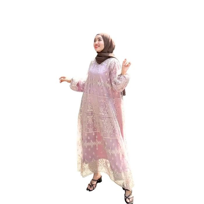 Joley Cloth - Delissa Midi Dress Brucat Muslimah Baju Kondangan Gamis Pesta Lembut Wanita Dewasa