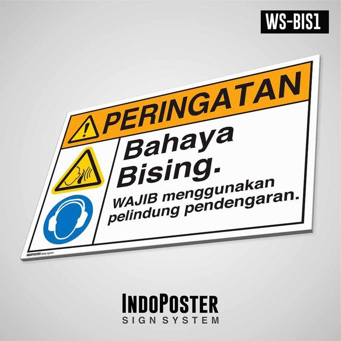 Safety Sign Pvc Ansi Bahaya Bising Wajib Pelindung Pendengaran
