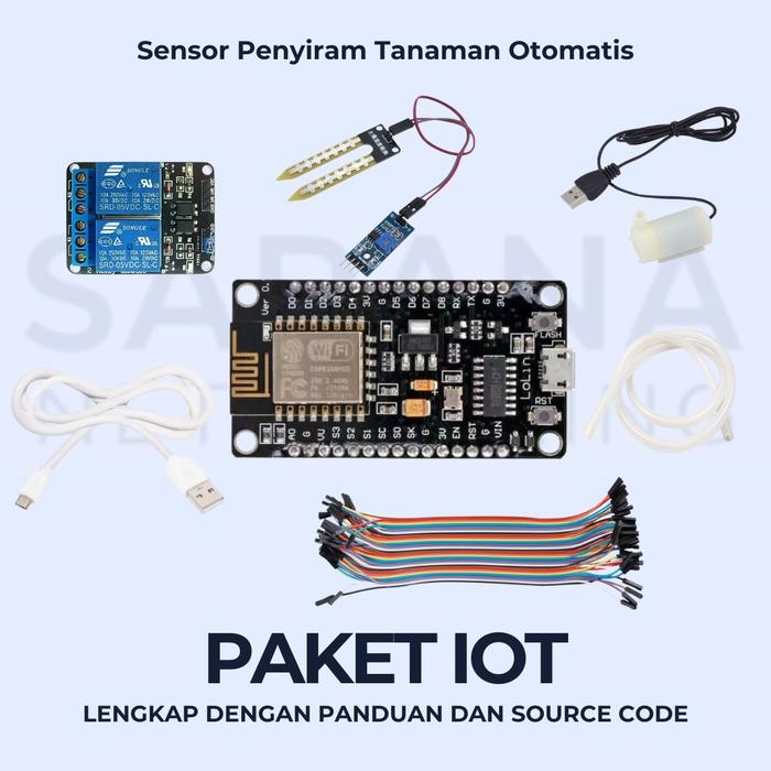 PAKET LENGKAP IOT PENYIRAM TANAMAN OTOMATIS