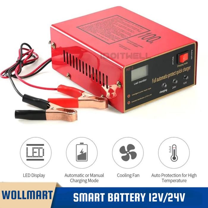 Charger Accu Aki Mobil Otomatis 12V 24V